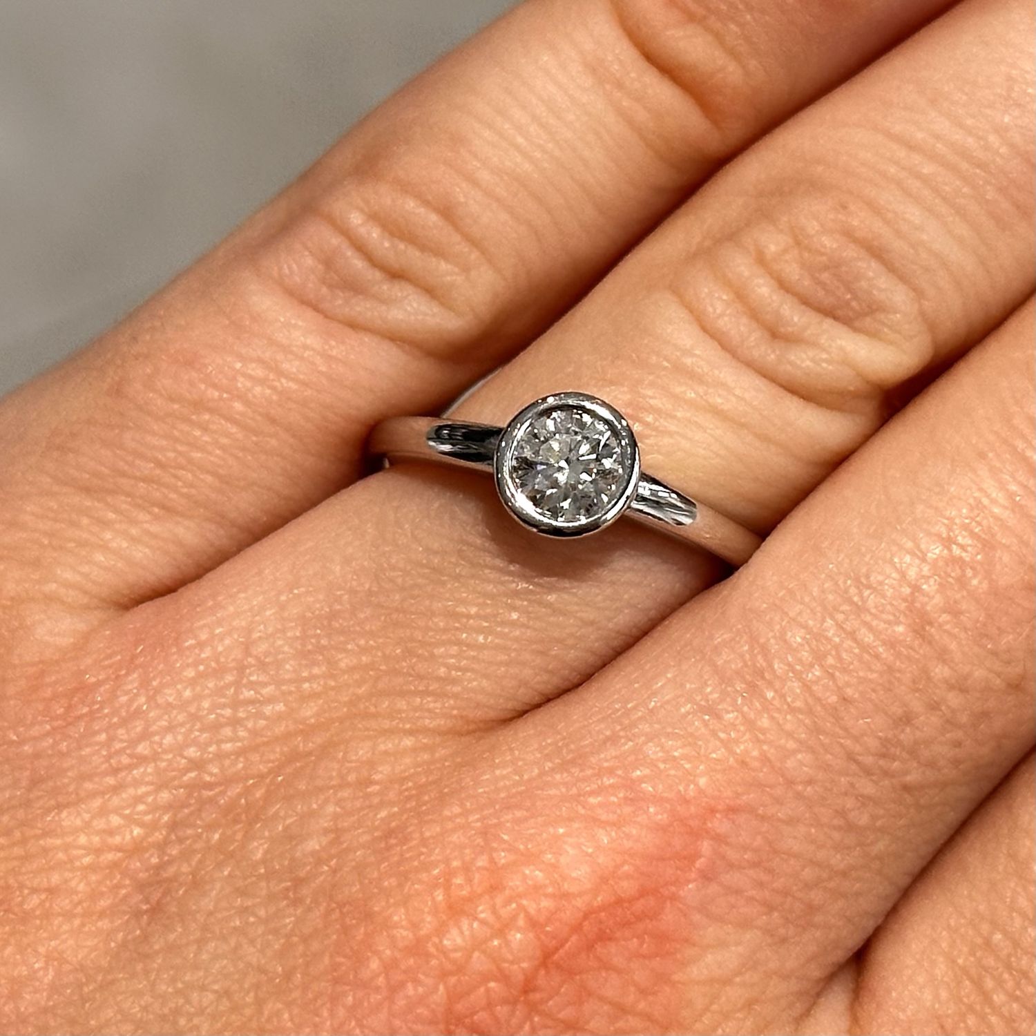 Pre-Owned 18ct White Gold 0.61ct I I1 Diamond Solitaire Ring