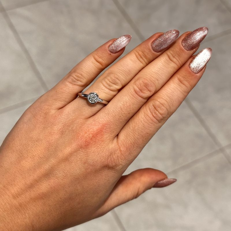 Pre-Owned 18ct White Gold 0.61ct I I1 Diamond Solitaire Ring