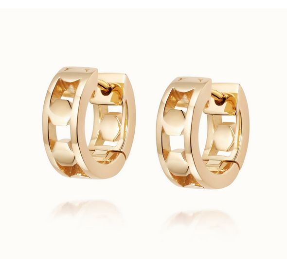 Silver Gold Plated Thick Huggie Hoop Earrings