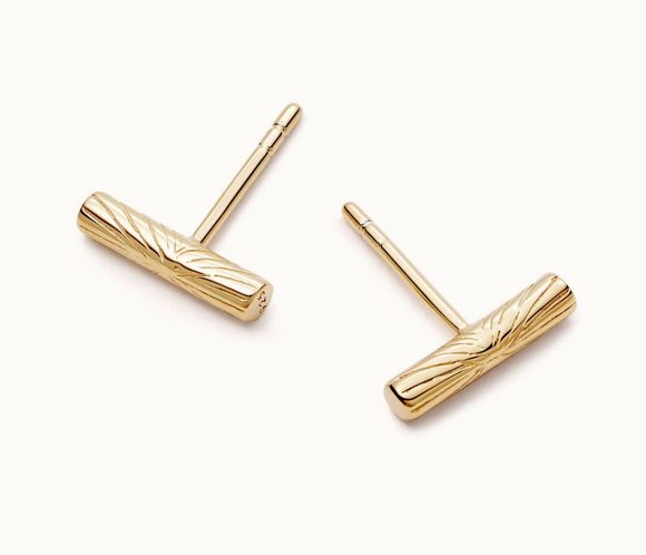 Silver Gold Plated Estée Lalonde T Bar Stud Earrings