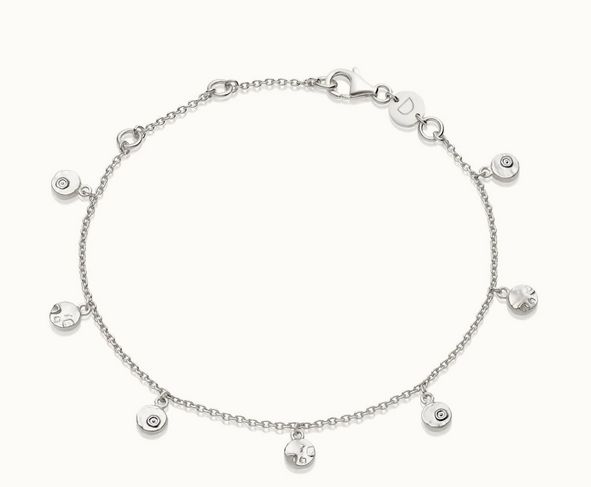 Sterling Silver Isla Fossil Charm Bracelet