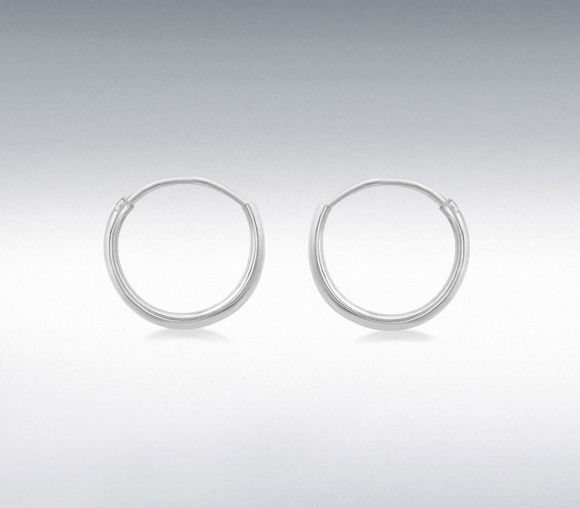 Silver 12mm Hinged Endless Hoop Earrings