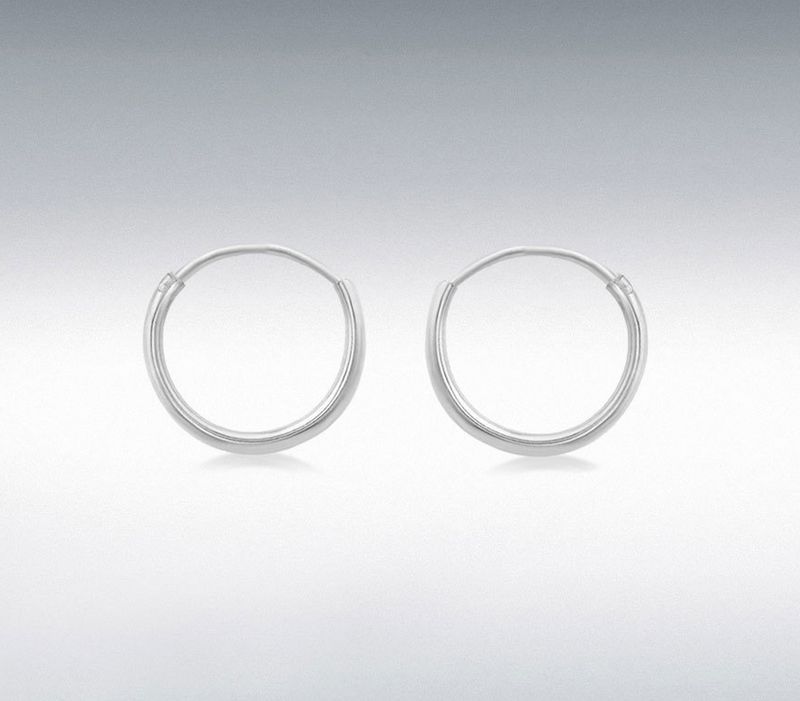 Silver 12mm Hinged Endless Hoop Earrings Silver 12mm Hinged Endless Hoop Earrings