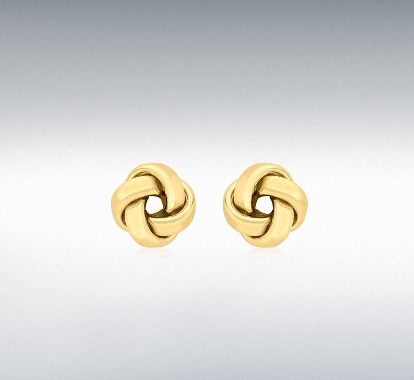 9ct Yellow Gold 10mm Knot Stud Earrings