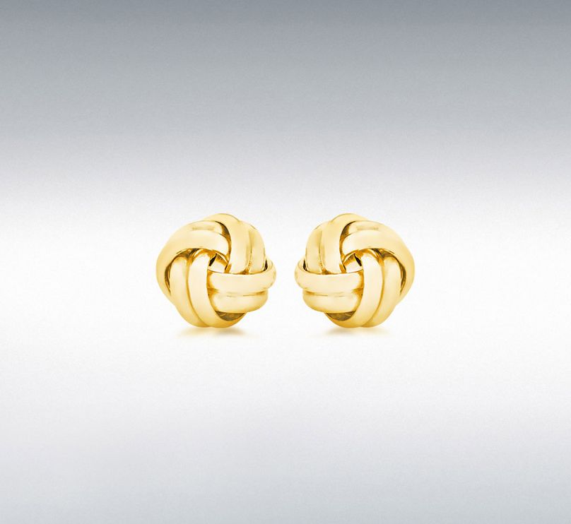 9ct Yellow Gold 8.5mm Double-Knot Stud Earrings