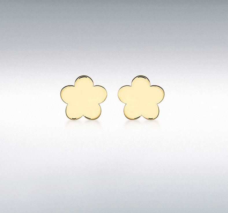 9ct Yellow Gold 5.5mm Flower Stud Earrings