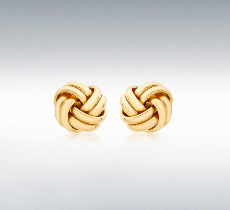 9ct Yellow Gold 10mm Knot Studs