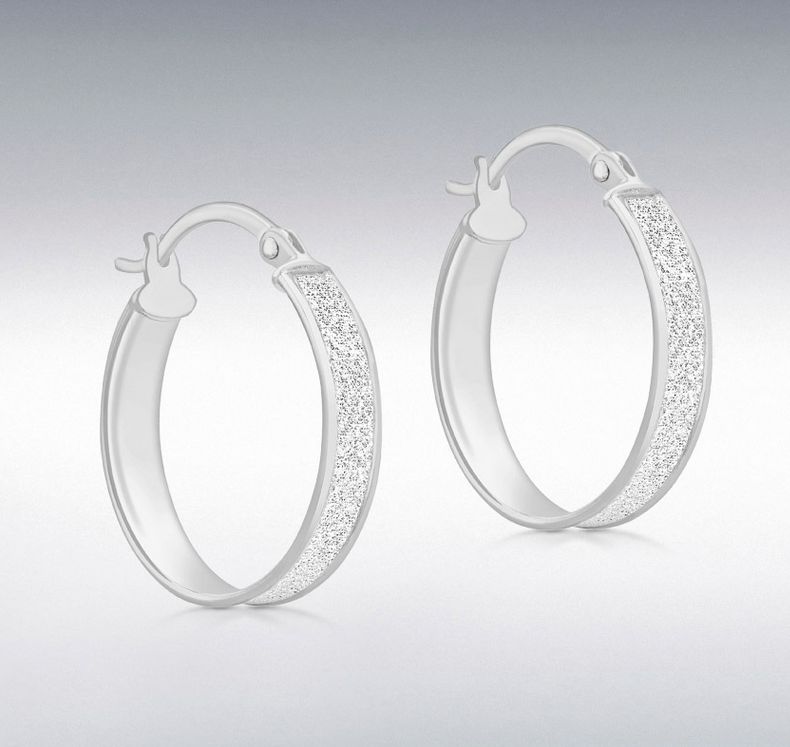Silver Stardust 20mm Hoop Earrings