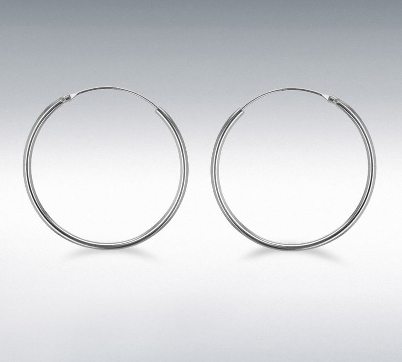 Silver 30mm Endless Hoop Earrings