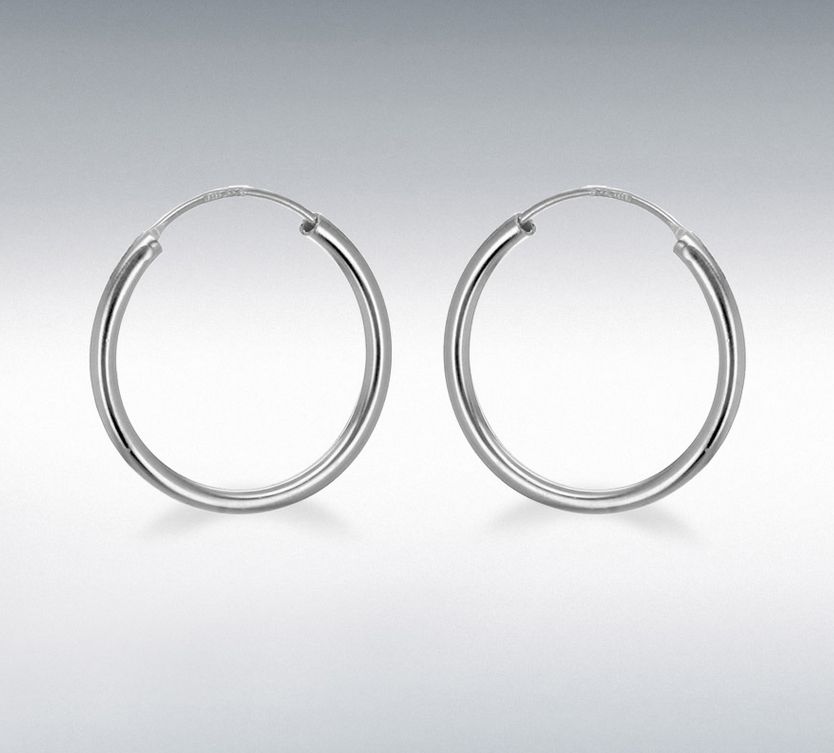 Silver 19mm Sleeper Hoop Earrings