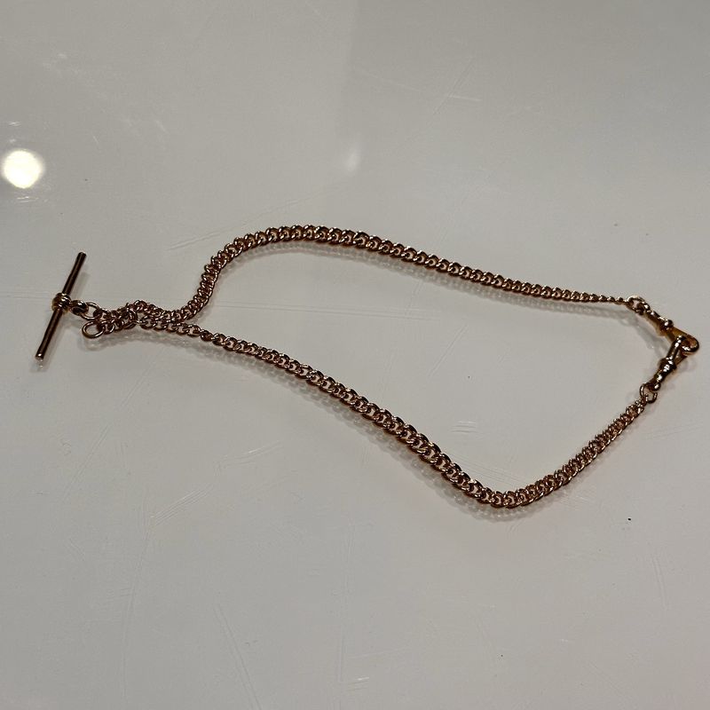 Pre-Owned 9ct Rose Gold 15.5” Vintage Watch Chain
