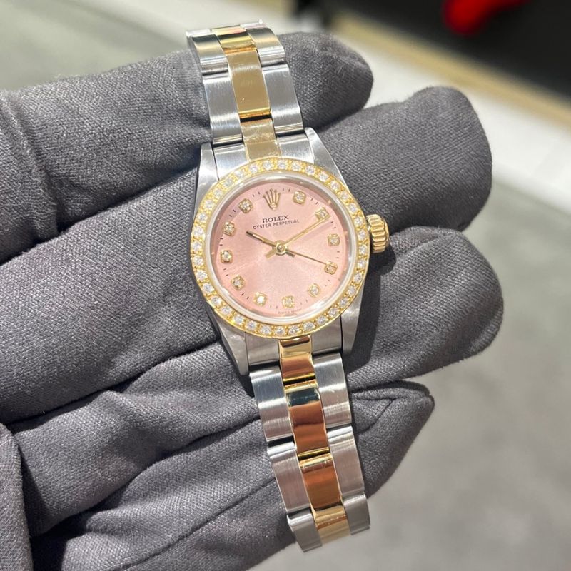 Pre-Owned Rolex Oyster Non-Date Custom Diamonds 67193