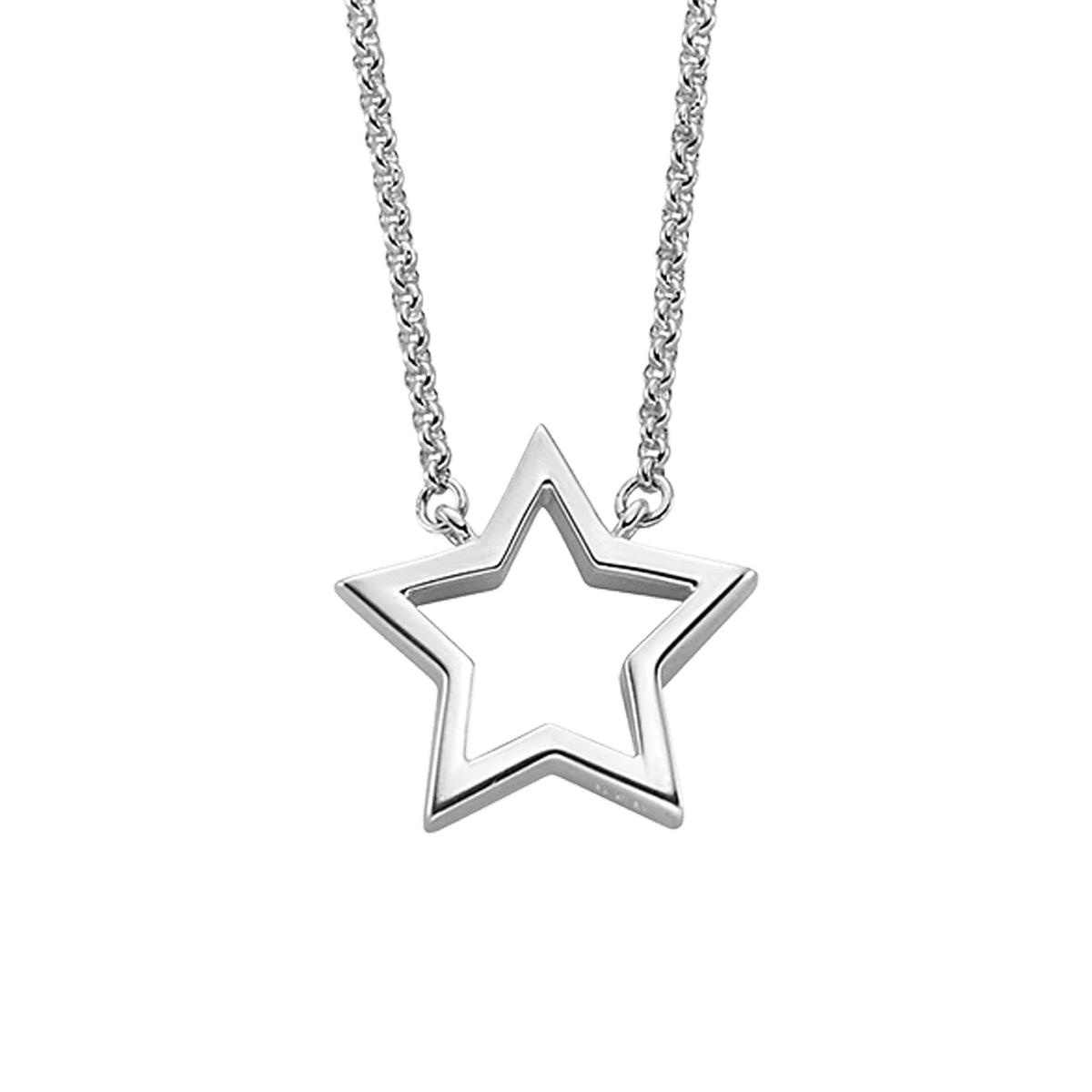 Helene Silver Open Star Necklace