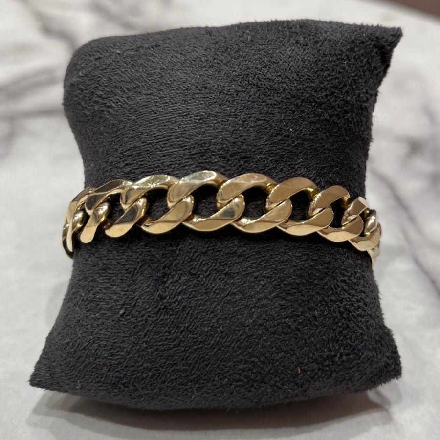 Pre-Owned 9ct Yellow Gold 30.2g 8” Curb Bracelet