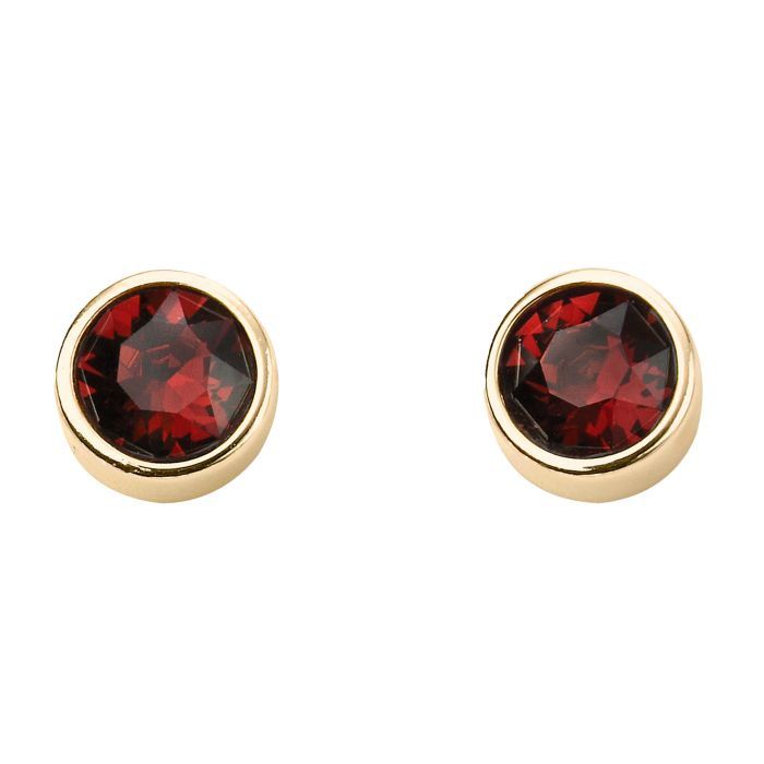 Silver Yellow Gold Plated January Birthston Studs