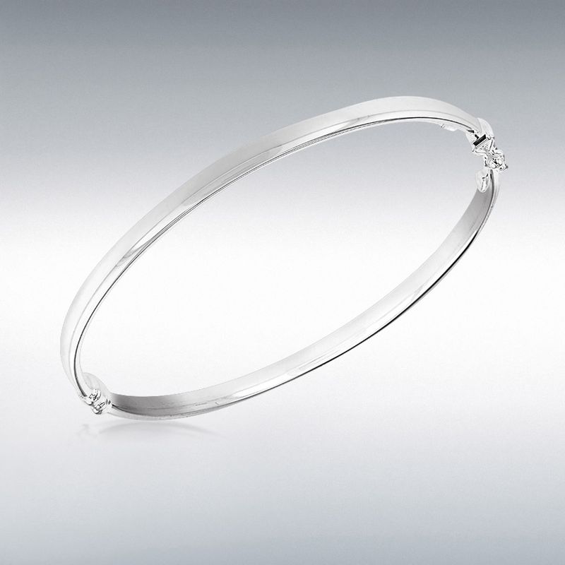 Sterling Silver 4mm x 2mm Oval Tube Polished Oval Bangle