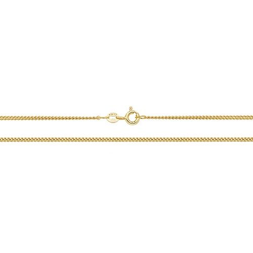 9ct Yellow Gold Close Curb Chain CH162, Length: 16&quot;
