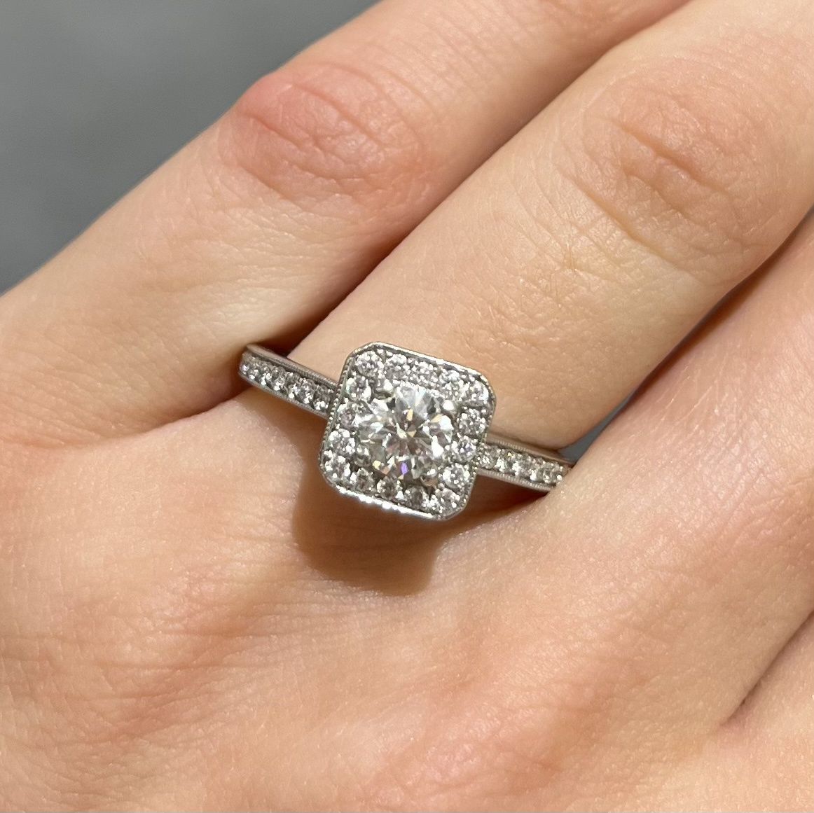 Platinum 0.73ct Diamond Cluster Ring
