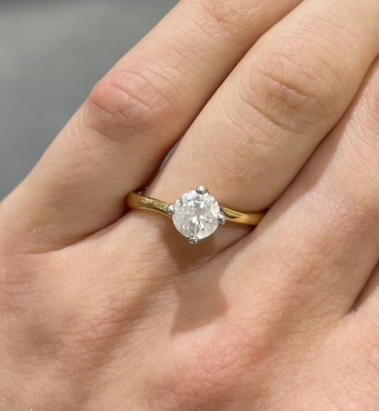 18ct Yellow Gold 0.82ct D I1 Diamond Solitaire Ring