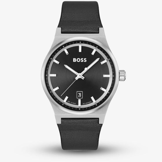 BOSS Candor Black Leather Watch