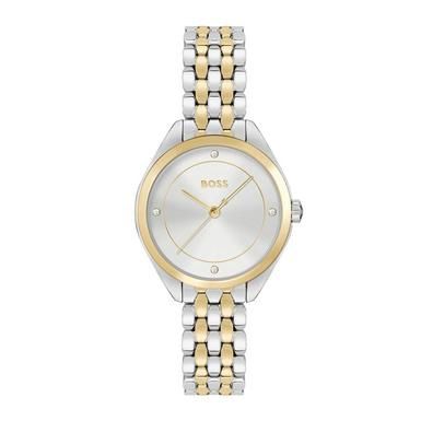 BOSS Mae 30mm Stainless Steel and Yellow Gold Tone Crystal Ladies Watch