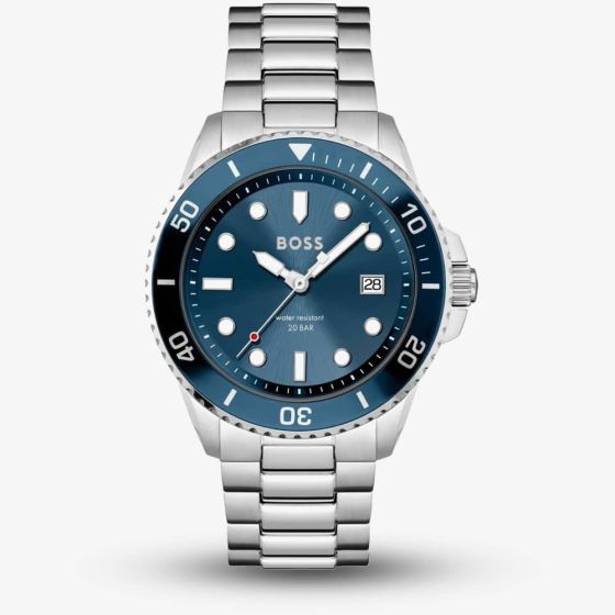 BOSS Mens Ace Stainless Steel Blue Dial Watch