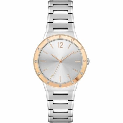 BOSS Breath Steel and Rose Silver Dial Ladies Watch