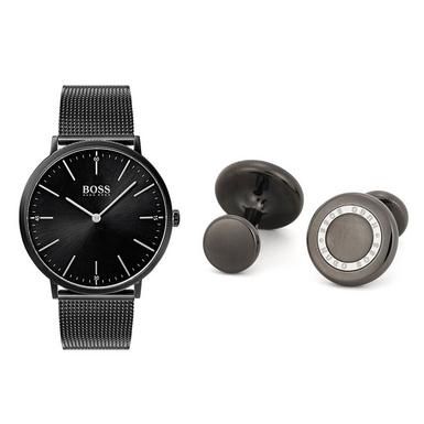 BOSS Box Set with Cufflinks &amp; Mesh Watch