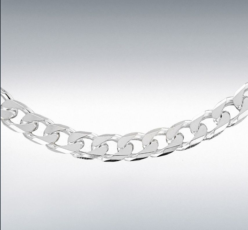 Sterling Silver 180 Diamond Cut Curb Chain, Length: 20&quot;