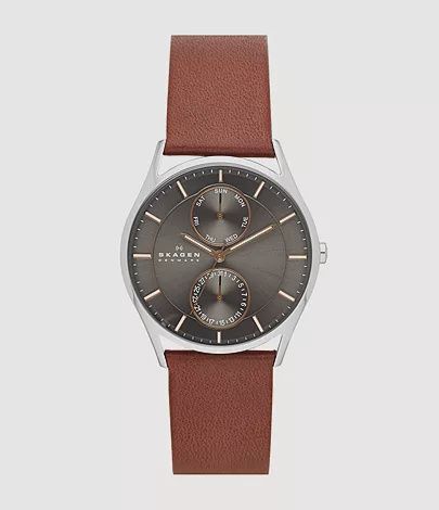Skagen Holst Medium Brown Strap Mulitfunction Watch