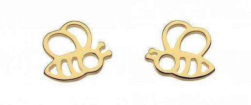 Silver Gold Plated Honey Bee Yourself Stud Earrings