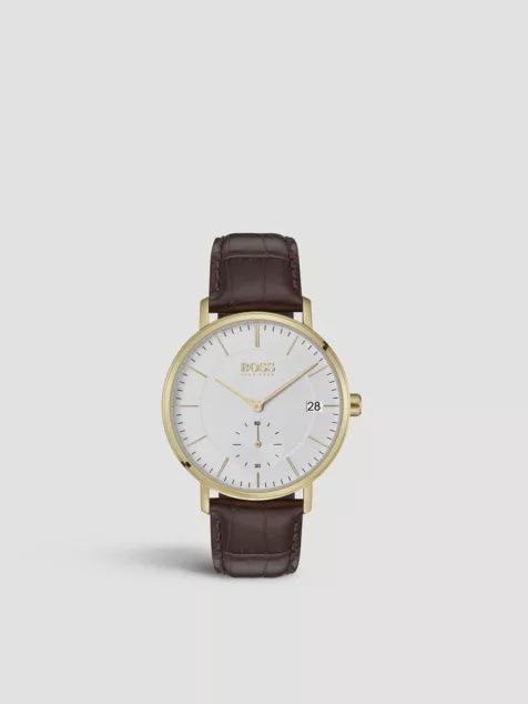BOSS Corporal Stainless Steel and Leather Watch