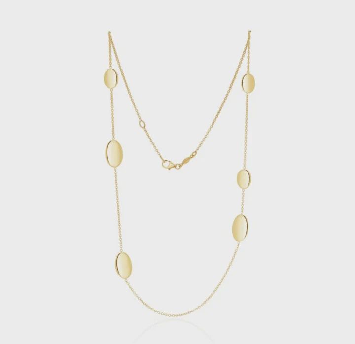 9ct Yellow Gold Flat Oval Disc Chain 18 inch