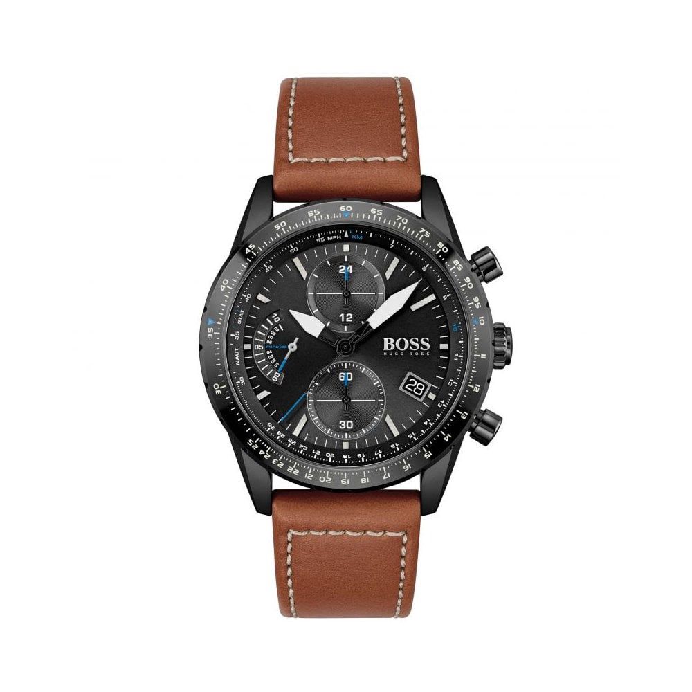 BOSS Pilot Edition Chrono Mens Watch Black Dial