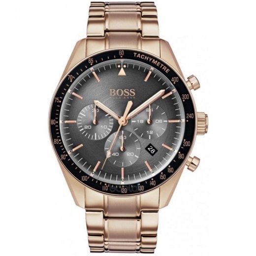 BOSS Mens Rose Gold Plated Trophy Watch