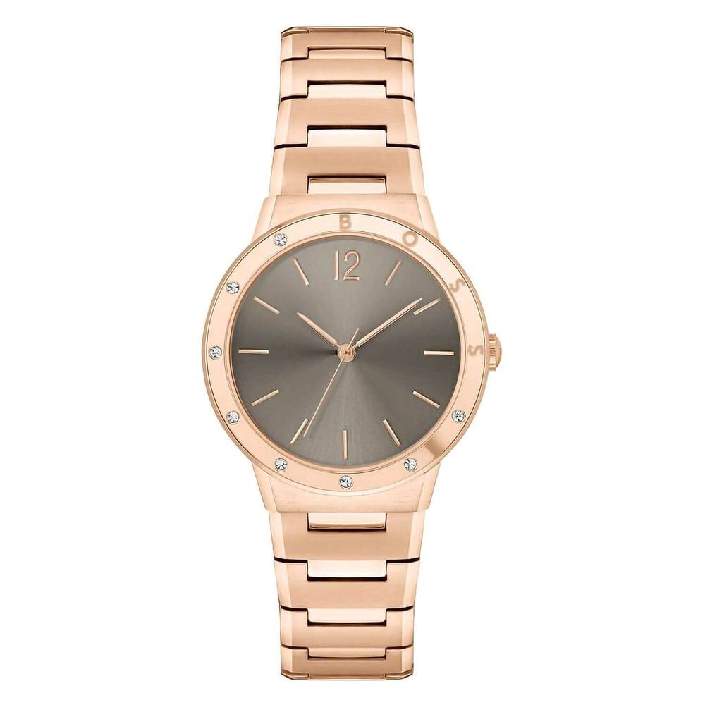 BOSS Breath Grey Dial Rose Gold Plated Ladies Watch