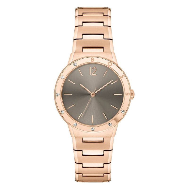 BOSS Breath Grey Dial Rose Gold Plated Ladies Watch