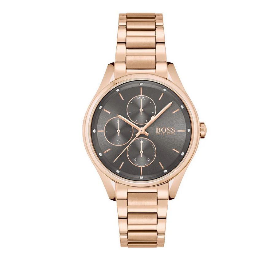 BOSS Grand Course Grey Dial Ladies Watch