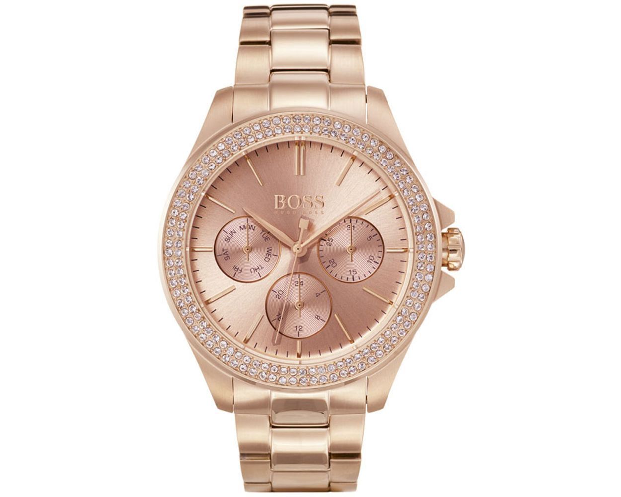 BOSS Rose Gold Plated Premiere Ladies Bracelet Watch