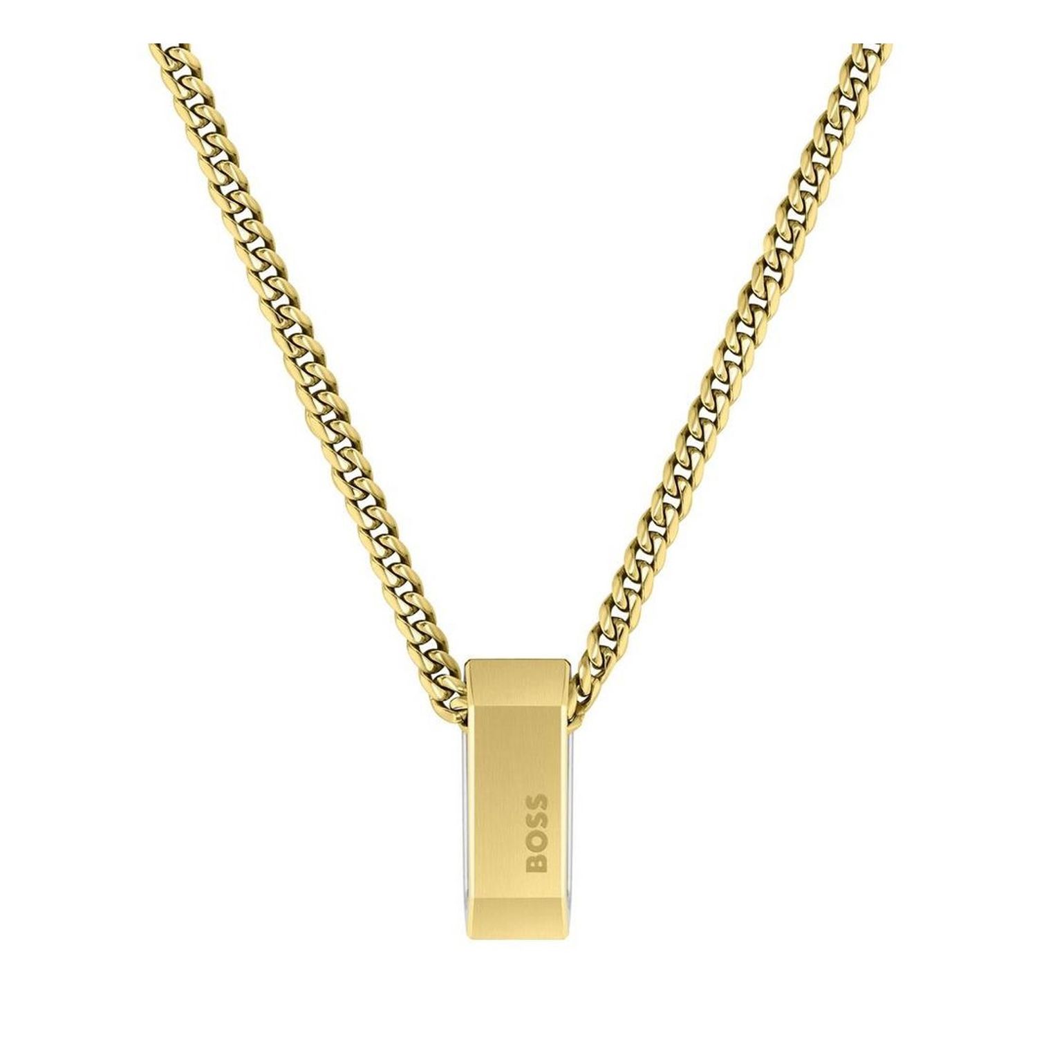 BOSS Stainless Steel Gold Plated Carter Necklace