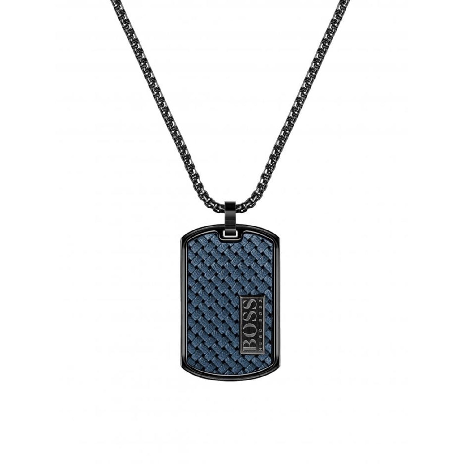 BOSS Lander Men&#39;s Black Dog Tag Pendant