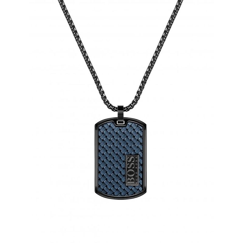 BOSS Lander Men&#39;s Black Dog Tag Pendant