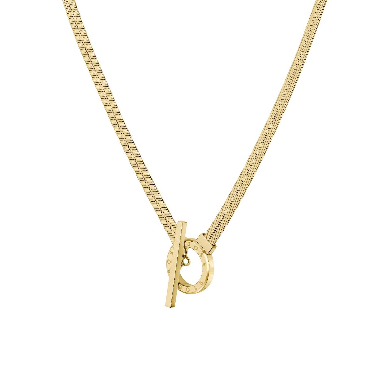 BOSS Zia Light Yellow Gold Plated Steel Ladies Necklace