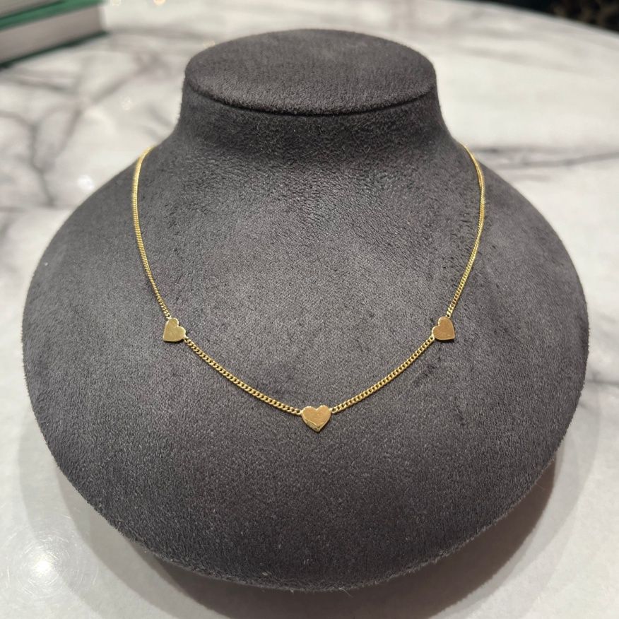 Pre-Owned 18ct Yellow Gold Heart Curb Necklace