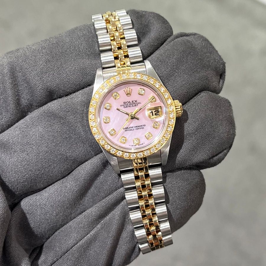 Pre-Owned Rolex Oyster Perpetual Datejust Ladies Watch Custom Diamonds 79173