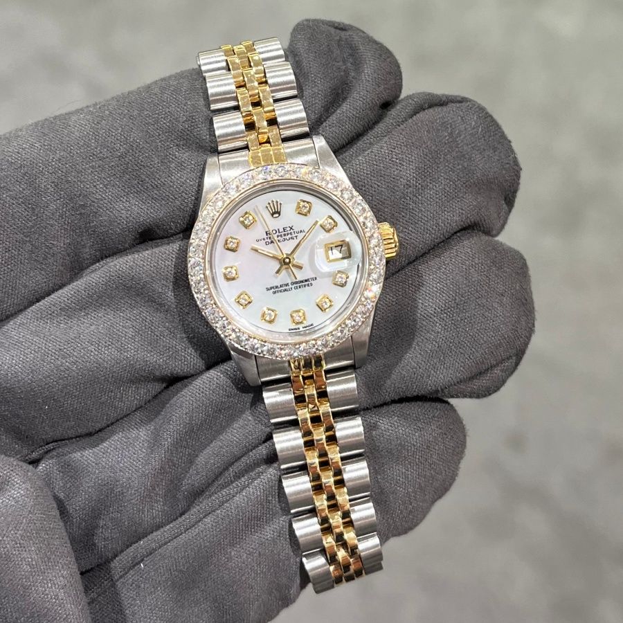 Pre-Owned Rolex Oyster Perpetual Datejust Custom Diamonds 69173