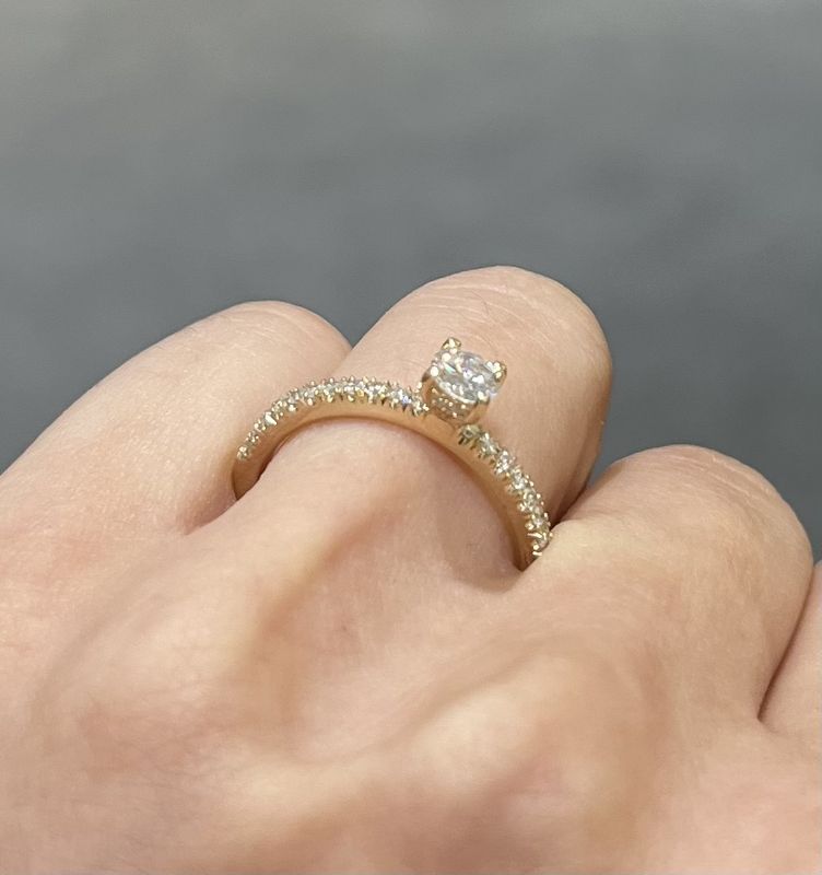 9ct Yellow Gold 0.55ct Diamond Hidden Halo Ring