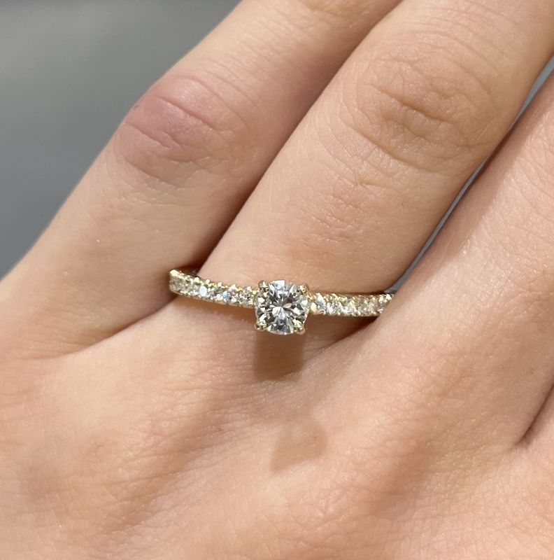 9ct Yellow Gold 0.55ct Diamond Hidden Halo Ring
