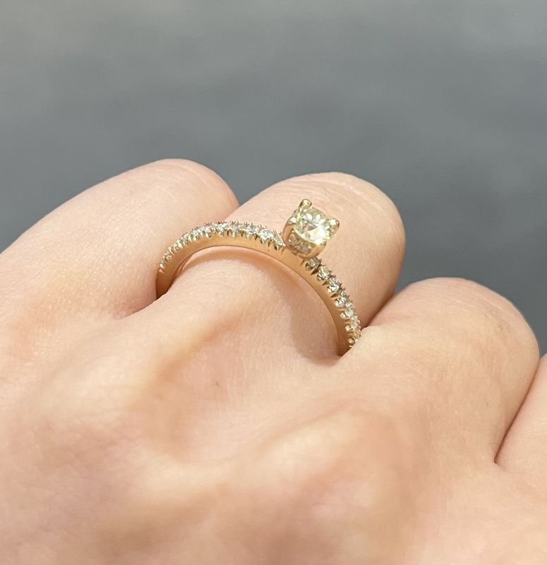 9ct Yellow Gold 0.50ct Diamond Hidden Halo Solitaire Ring