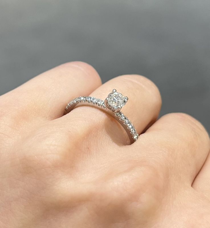 Platinum 0.61ct Diamond Hidden Halo Solitaire Ring